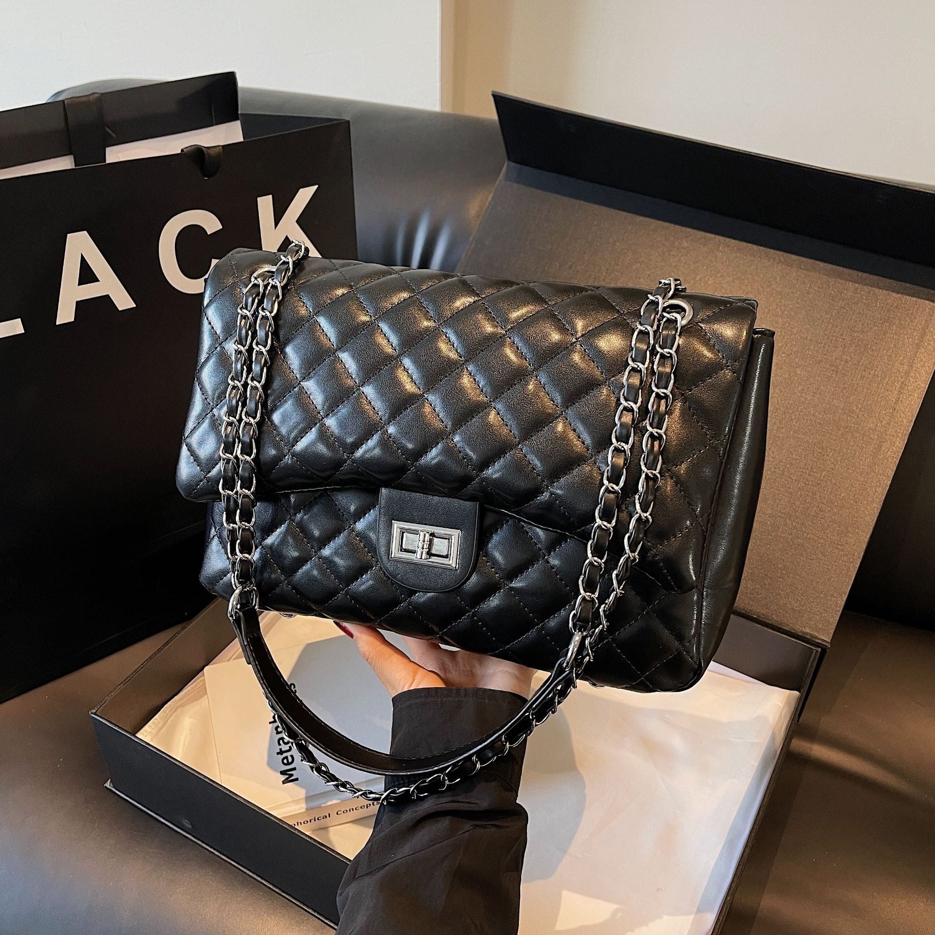 Boldly Quilted Jumbo Handbag